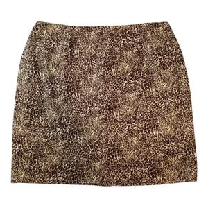 Talbots Petites Pencil Skirt Womens 20WP Cheetah Knee Length Velveteen Plus Size
